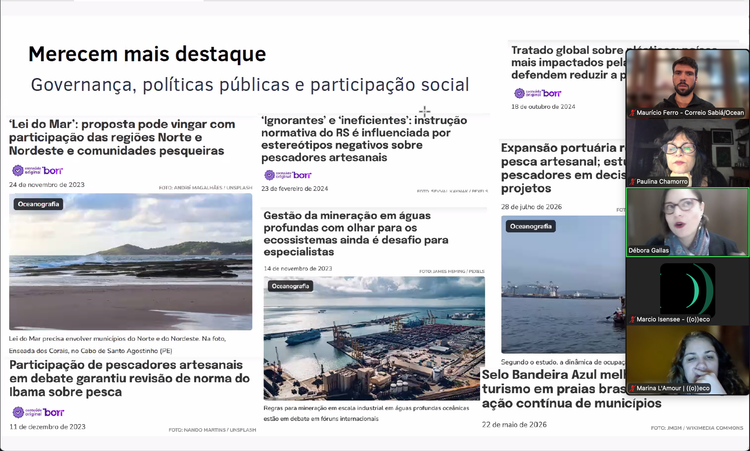 Veja o relatório da Oficina Livre da Década do Oceano em que você se inscreveu