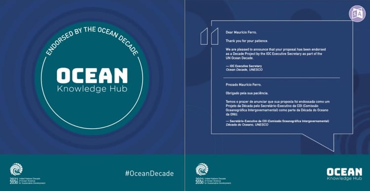 Ocean Knowledge Hub do Correio Sabiá recebe endosso da Década do Oceano