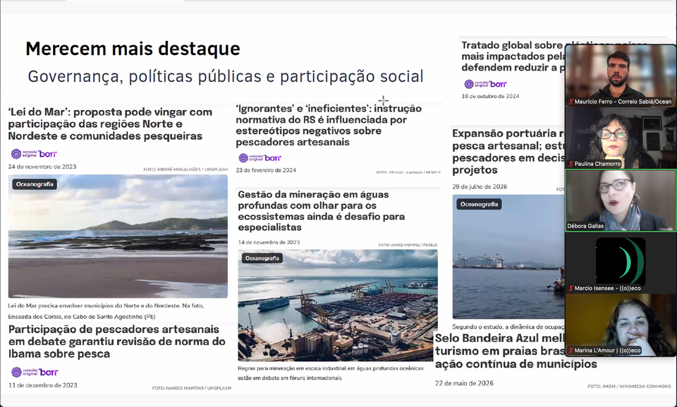 Veja o relatório da Oficina Livre da Década do Oceano em que você se inscreveu